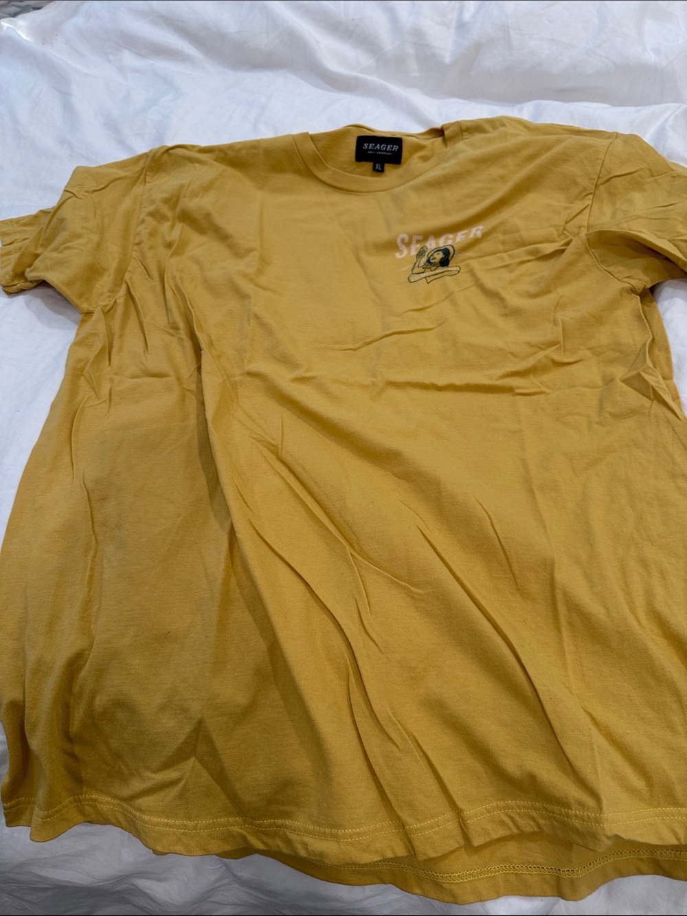 Seager Men's Mustard Short-Sleeve Logo Tee